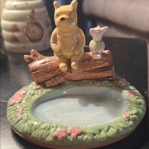 Disney Winnie the Pooh and Piglet Trinket Dish - Yellow and Green
